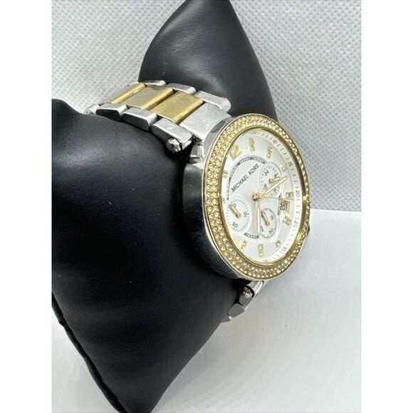 Michael Kors Parker MK5626 Womens Two-Tone Glitz Analog Dial Quartz Watch JNA414 main image 7